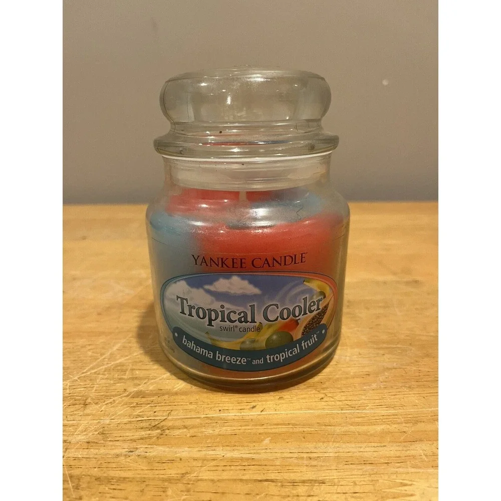 Rare Yankee Candle Tropical Cooler Bahama Breeze & Tropical Fruit Swirl‎ NOS